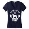This Girl Loves Her Border Collie Women's V-Neck T-Shirt