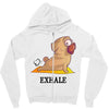 yoga pug exhale Zipper Hoodie