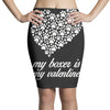 my boxer is my valentine Pencil Skirts