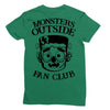 monsters outside fan club back Ladies Fitted T-Shirt