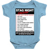 funny stag night checklist, ideal gift, christmas present Baby Bodysuit