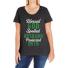 blessed god by spoiled by my husband protected by both Ladies Curvy T-Shirt