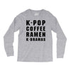 k pop coffee ramen k dramas Long Sleeve Shirts