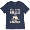 the 8th day god made farmers V-Neck Tee