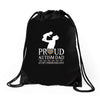 proud Autism dad Drawstring Bags