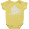 roughin' it roughing trailer camping camp Baby Onesie