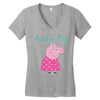 peppa pig auntie pig Women's V-Neck T-Shirt