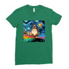 Totoro Van Gogh Parody Ladies Fitted T-Shirt