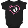 Baby Girl with Heart Any Name Customized Baby Bodysuit