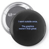 i went outside once (3) Pin-back button