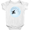 Biker Dinosaur - Dinosaur Riding A Bike To The Moon Baby Bodysuit