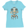 grumpy robot Ladies Fitted T-Shirt
