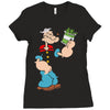 popeye spinach retro mens funny Ladies Fitted T-Shirt