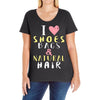 shoes bags natural hair Ladies Curvy T-Shirt