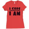i code therefore i am Ladies Fitted T-Shirt