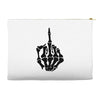 middle finger skeleton bone skull grafitti art Accessory Pouches
