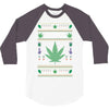 smoke weed ugly sweater 3/4 Sleeve Shirt