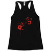 bloody hand print funny zombie kill undead blood horror killer Racerback Tank