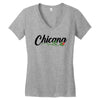 chicana with rose Women's V-Neck T-Shirt