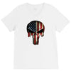 skull us flag V-Neck Tee