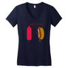 what up dog ketchup hot dog Women's V-Neck T-Shirt