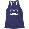 mustache glasses nerd Racerback Tank
