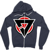 red black zero Zipper Hoodie