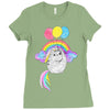 Pusheen the Cat Flying Ladies Fitted T-Shirt