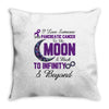 i love someone with pancreatic cancer to the moon &amp; back to infınıty Throw Pillow