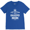i can't keep calm i'm a goalkeeper mom V-Neck Tee