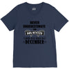 never underestimate an old man who was born in december V-Neck Tee