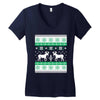reindeer christmas ugly sweater Women's V-Neck T-Shirt