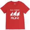run forest run white color V-Neck Tee