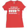 a balanced diet is a beer in each hand Ladies Fitted T-Shirt