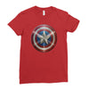 cotton captain america shield distressed, ideal gift or present Ladies Fitted T-Shirt