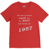 best men are born in 1957   60th birthday V-Neck Tee