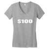 dollar Women's V-Neck T-Shirt