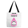 Feed Me and Tell Me I'm Pretty Baby Girl Tote Bags