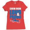 swim mom loud and proud sports athlete athletic Ladies Fitted T-Shirt