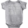 moustache touch my beard Baby Onesie