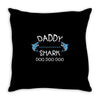 daddy shark doo doo doo Throw Pillow