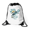 wake up and drink a coffee Drawstring Bags