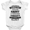 Super Cool Nanny Of A Freaking Awesome Granddaughter Baby Onesie