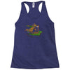 the tree, the raccoon Racerback Tank