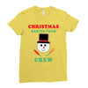 christmas baking team crew snowman Ladies Fitted T-Shirt