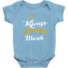 Kings Are Born In March Baby Onesie