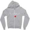Stick Heart Zipper Hoodie