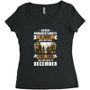 Never Underestimate A Man Who Watches The 100 And Was Born in December Women's Triblend Scoop T-shirt