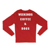 weekends coffe and dogs white back Long Sleeve Shirts