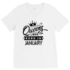 Queens Are Born In January V-Neck Tee